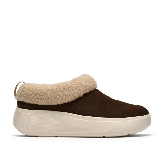 Clarks Solevana Cozy 26328503 Dark Brown Clog Slipper | newshoes.ie