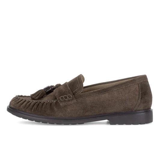 Gabor 4009.02.003 Cacao Suede Leather Block Heel Loafer | newshoes.ie