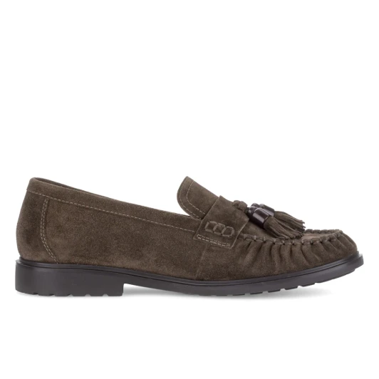 Gabor 4009.02.003 Cacao Suede Leather Block Heel Loafer | newshoes.ie