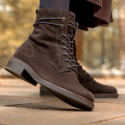 Remonte D2W80-25 Brown Suede Lace-Up Boot | newshoes.ie