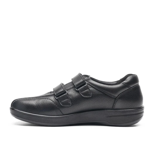 G-Comfort P-6507S Black Soft Leather Wide Fit Twin Velcro Waterproof Casual Shoe | newshoes.ie