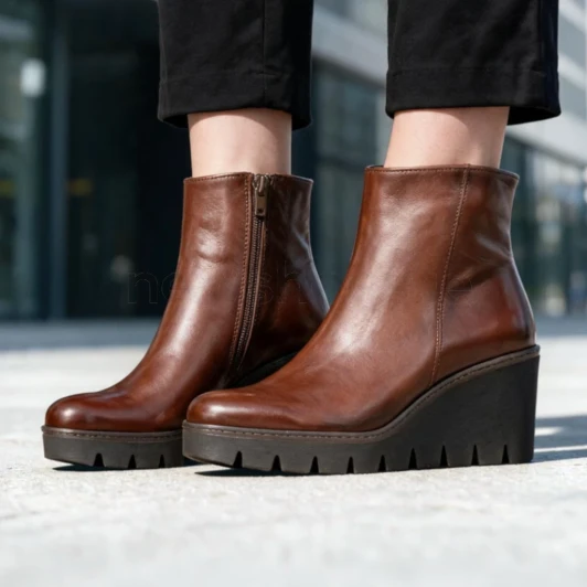 Gabor 8045.01.003 74.780.24 54.780.24 34.780.24 Tan Sattel Wedge Ankle Boot | newshoes.ie