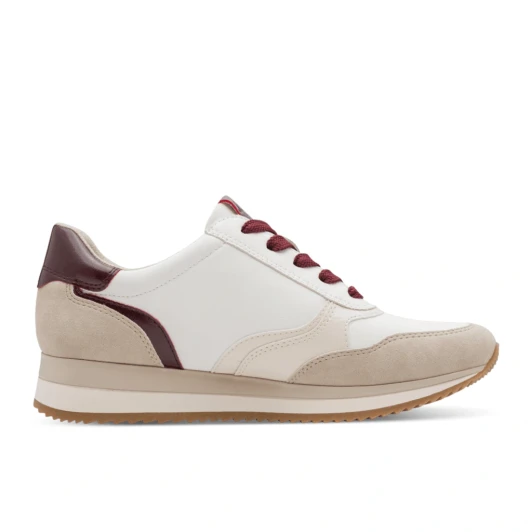 Jana 8-23774-43 154 White Burgundy Trainer | newshoes.ie