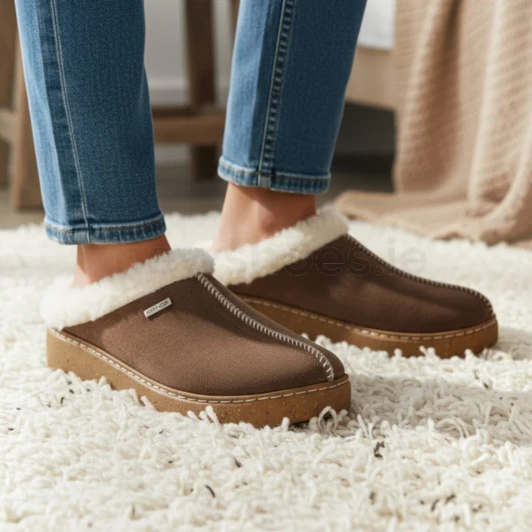 Rohde HUGGYS N°15 6125-77 Earth Brown Nubuck Ladies Slipper | newshoes.ie