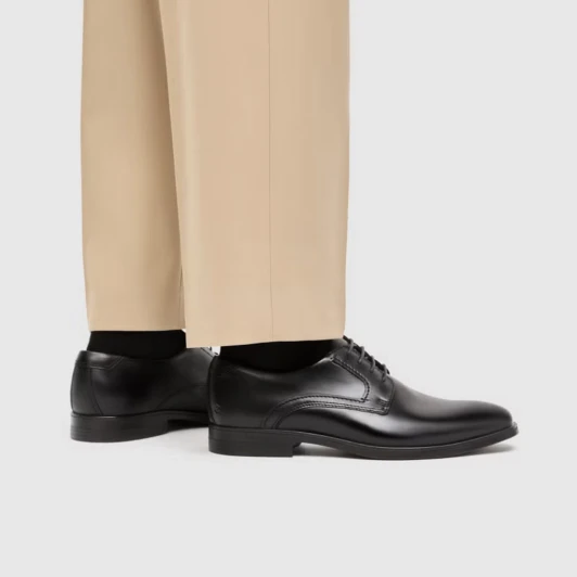 Ecco Melbourne 621634-50839 Men's Black Leather Derby Shoe | newshoes.ie