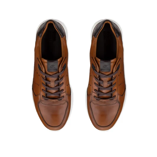 Ecco Astir Neo 534924-61936 Men's Tan Leather Trainer | newshoes.ie