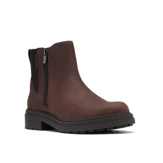Clarks Orinoco3 ZipWP 26327123 Dark Brown Leather Waterproof Boot | newshoes.ie