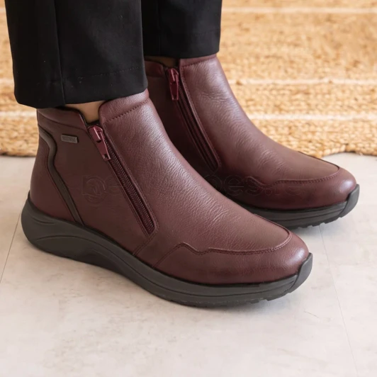 G Comfort R-5189-6R Burgundy Twin Zip Wide Fit Women's Weatherproof Boot | newshoes.ie