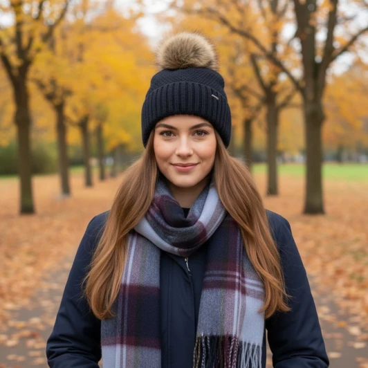 Dubarry Newbawn Hat & Scarf Gift Set - Navy 9578-03 | newshoes.ie
