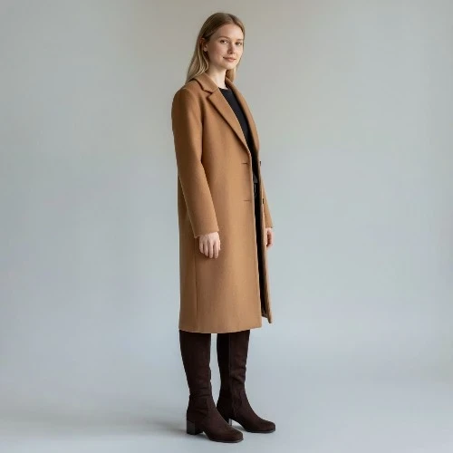 Susst Lucia26 Brown Micro Knee High Stretch Boot | Block Heel