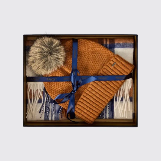 Dubarry Newbawn Hat & Scarf Gift Set - Ochre 9578-84 | newshoes.ie