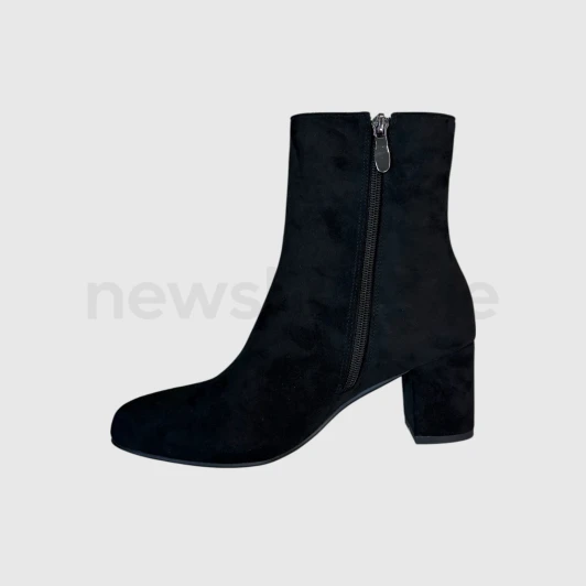 Susst Lucinda26 Black Suede Block Heel Ankle Boot | newshoes.ie