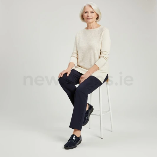 Softmode Elma 6432-24 Navy Patent Stretch 2E Wider Fitting Women's Velcro Shoe | newshoes.ie