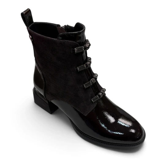 Loretta Vitale C38132 Brown Patent Ankle Boot| newshoes.ie