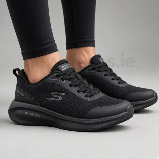 Skechers Waterproof: Plush Foam - Morning Dew 150574 Black Women's Sneaker | newshoes.ie