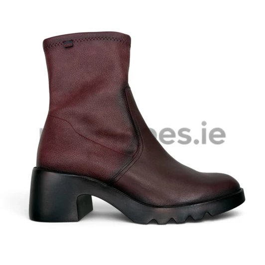 Pepe Menargues 21232 Burgundy Sockette Boot With Side Zip | newshoes.ie