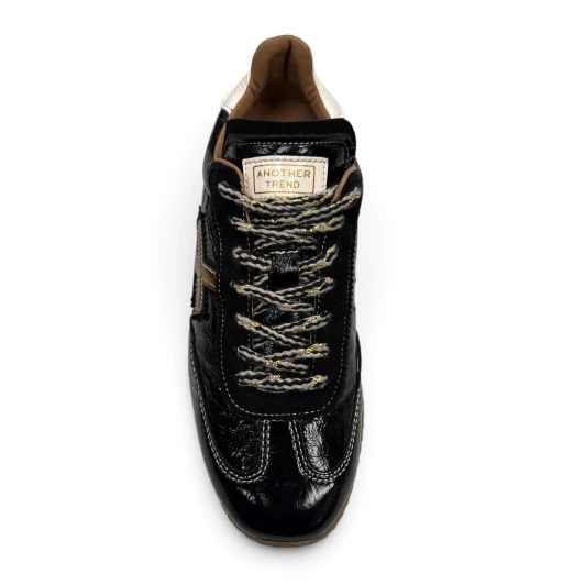Another Trend A078 47 Black Patent Low Sneakers | newshoes.ie