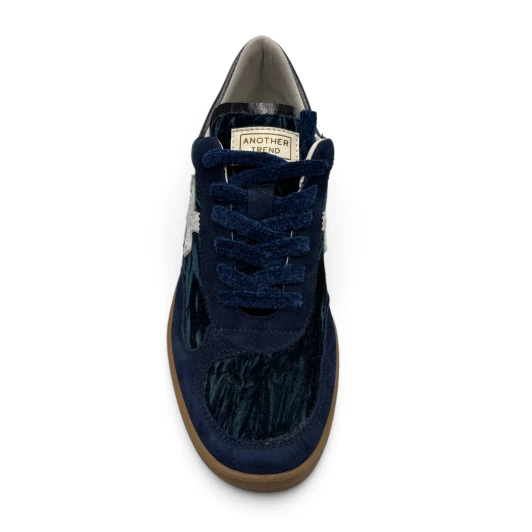Another Trend A034 85 Baby Silk Blue Terciopelo Sneaker | newshoes.ie