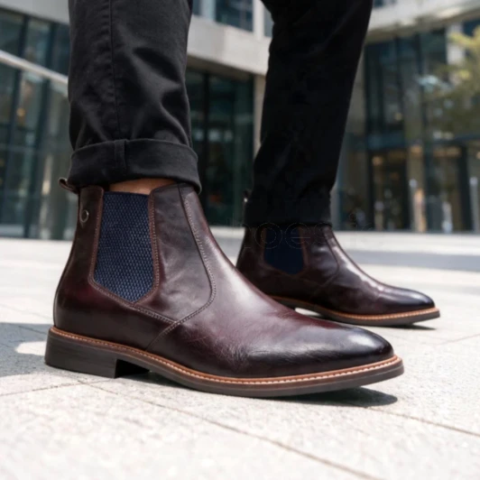Base London Kensington Brown Leather Men's Chelsea Boots | newshoes.ie