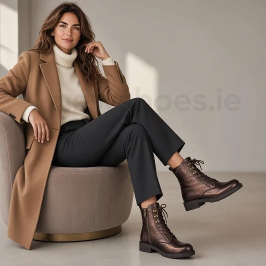 Susst Teddy26 Metallic Lace Ankle Boot| newshoes.ie