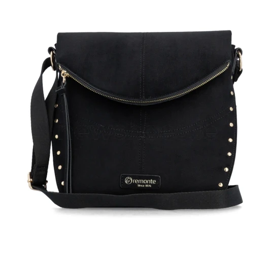 Remonte Q0746-00 Black Suede Crossbody Bag | newshoes.ie
