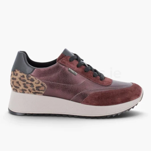 IMAC 208398 7150/011 Burgundy Leopard Lace Women's Casual Shoe | newshoes.ie