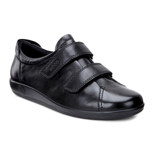 Ecco Soft 2.0 206513-56723 Black Feather Velcro | newshoes.ie