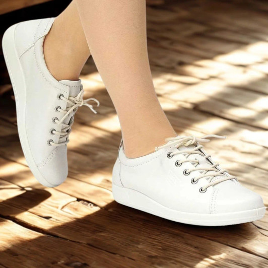 Ecco Soft 2.0 206503-01007 White Feather Women's Walking Shoe  | newshoes.ie