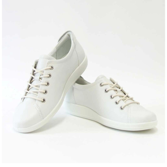 Ecco Soft 2.0 206503-01007 White Feather Women's Walking Shoe  | newshoes.ie
