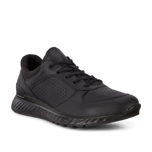 Ecco Exostride M Low 835314-01001 Black Leather Men's Casual Shoe | newshoes.ie