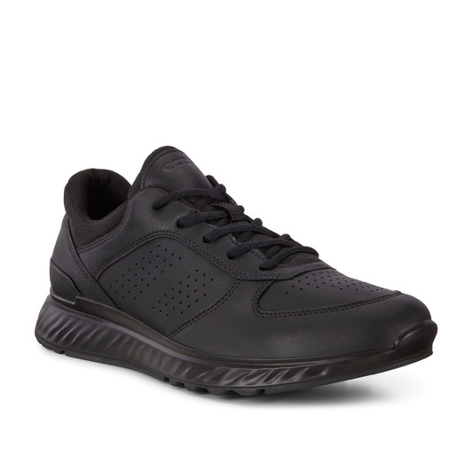 Ecco Exostride M Low 835314-01001 Black Leather Men's Casual Shoe | newshoes.ie