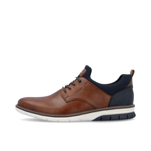 Rieker 14450-22 Brown & Navy Wide Fit Smart Casual Shoe | newshoes.ie