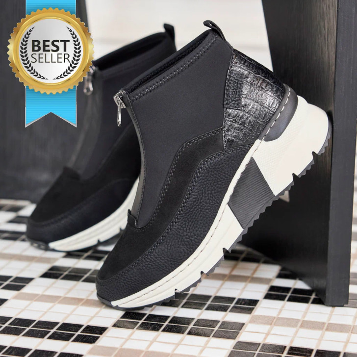 Rieker N6352-00 Black & white ankle boot