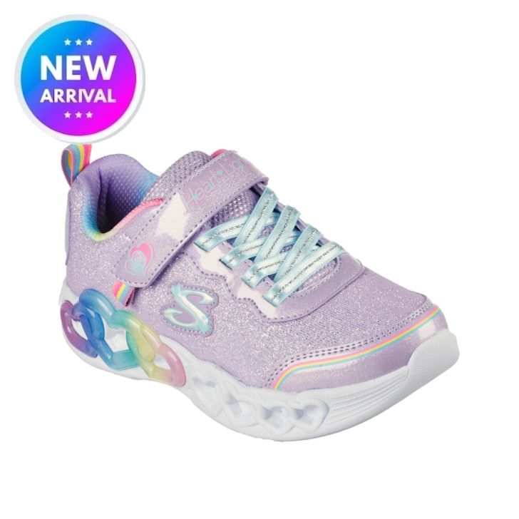 Skechers Infinite Heart Lights - Love Prism 303751L/LVMT lavender multi girls trainer