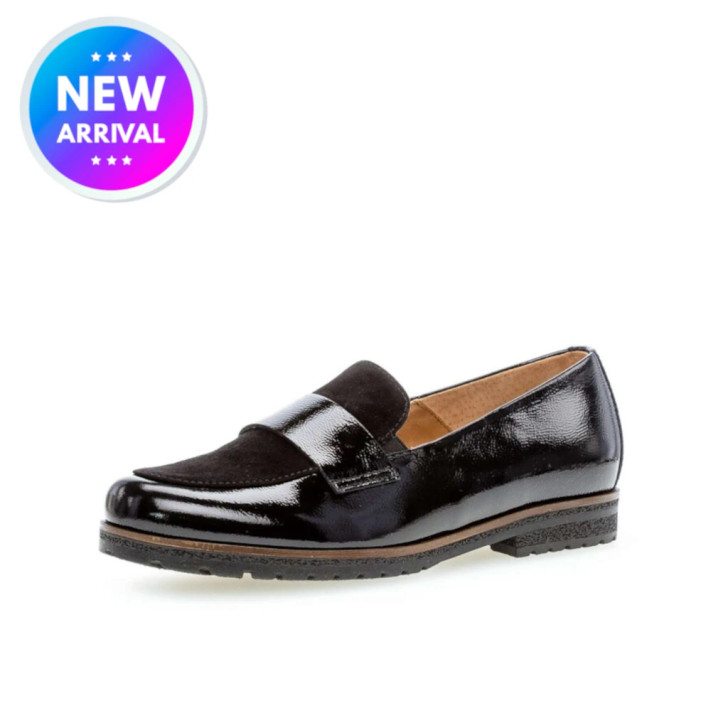 Gabor 32.042.37 black patent leather loafer