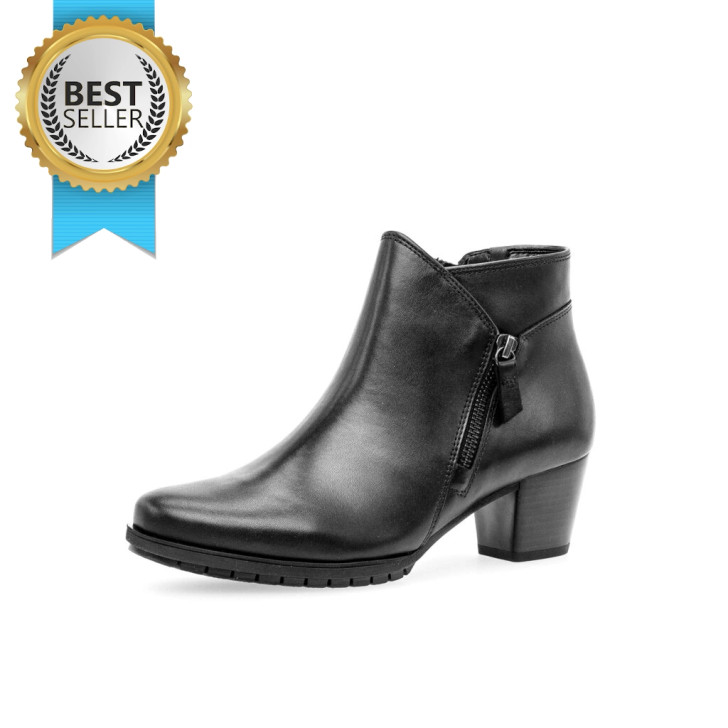 Gabor 36.603.57 black wide fit block heel ankle boot