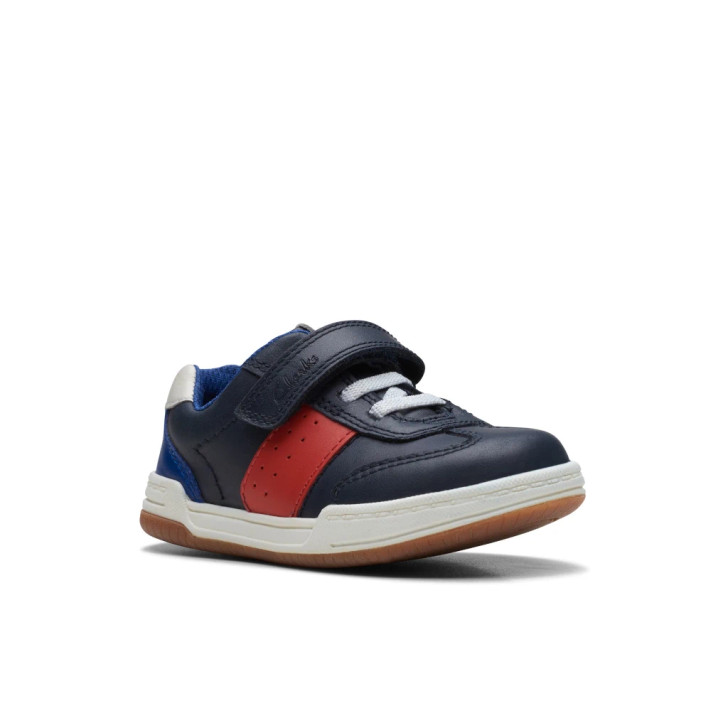Clarks Fawn Family Kid navy combi 261706497 G Fit boys trainer