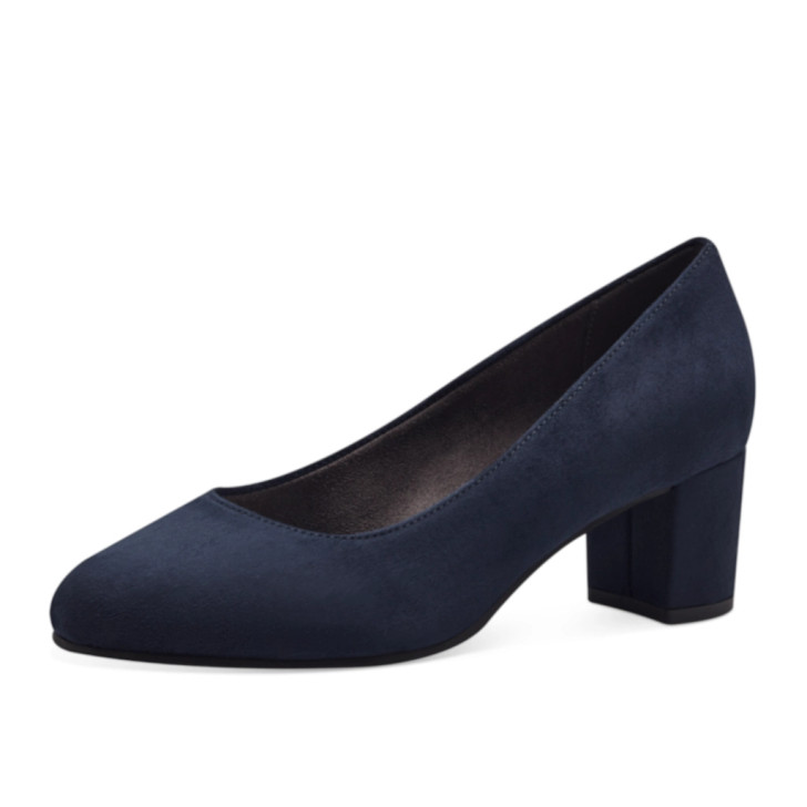 Jana 22478-42 Ocean Wide Fit Block Heel Court Shoe