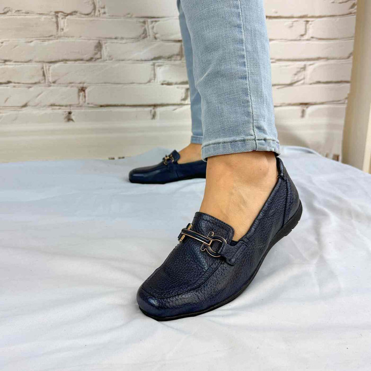 Caprice 9-24654-42 883 Navy Leather Loafer