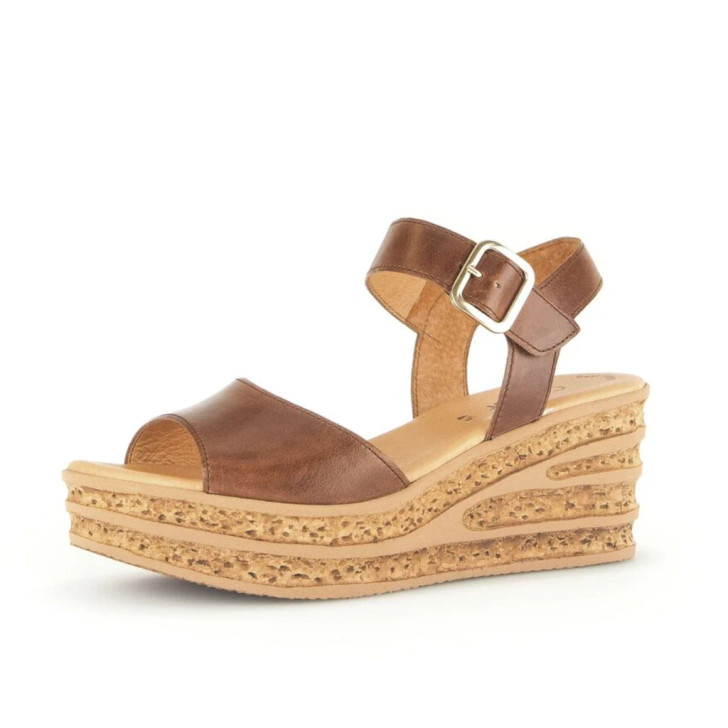 Gabor 44.651.24 Brown & Cork Wedge Sandal