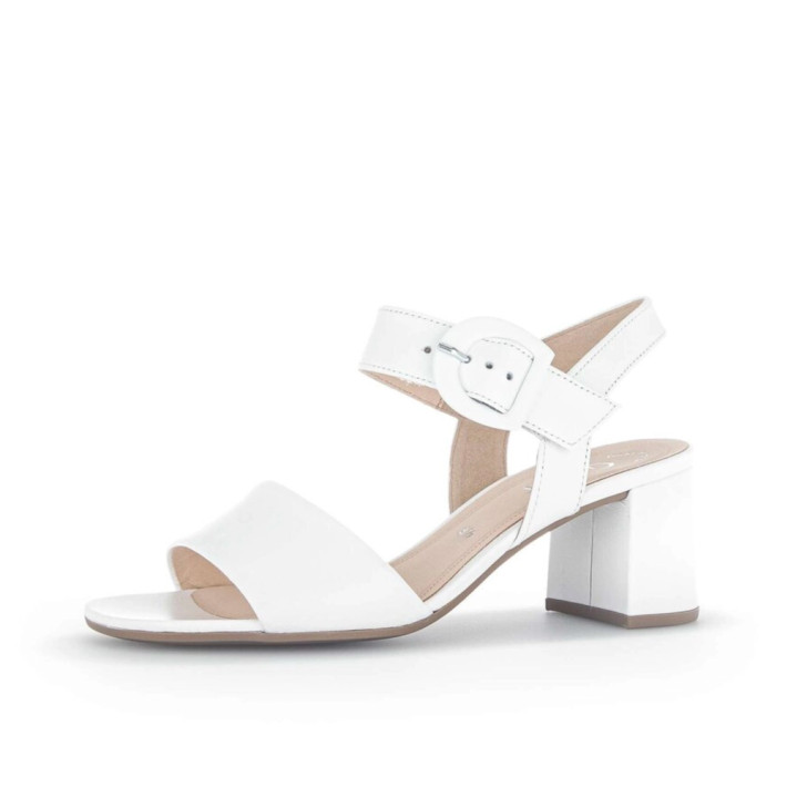 Gabor 41.710.21 White Block Heel Sandal