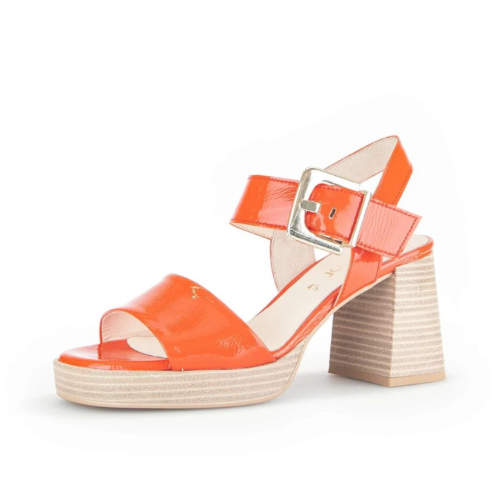 Gabor 44.780.93 Orange Block Heel Sandal
