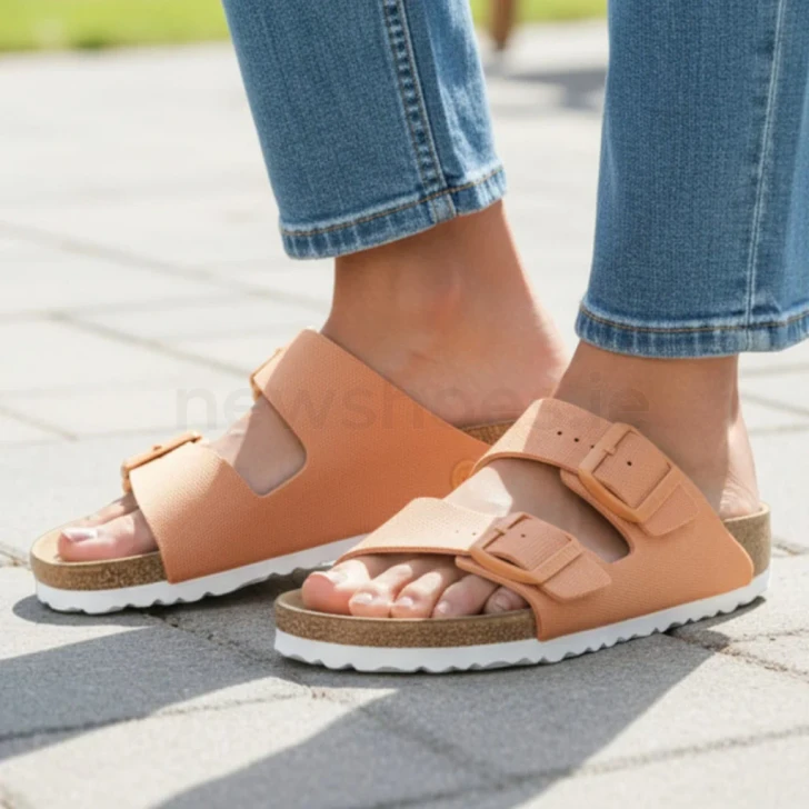 Birkenstock Vegan Canvas Papaya 1025512 Double Strap Women's Sandal