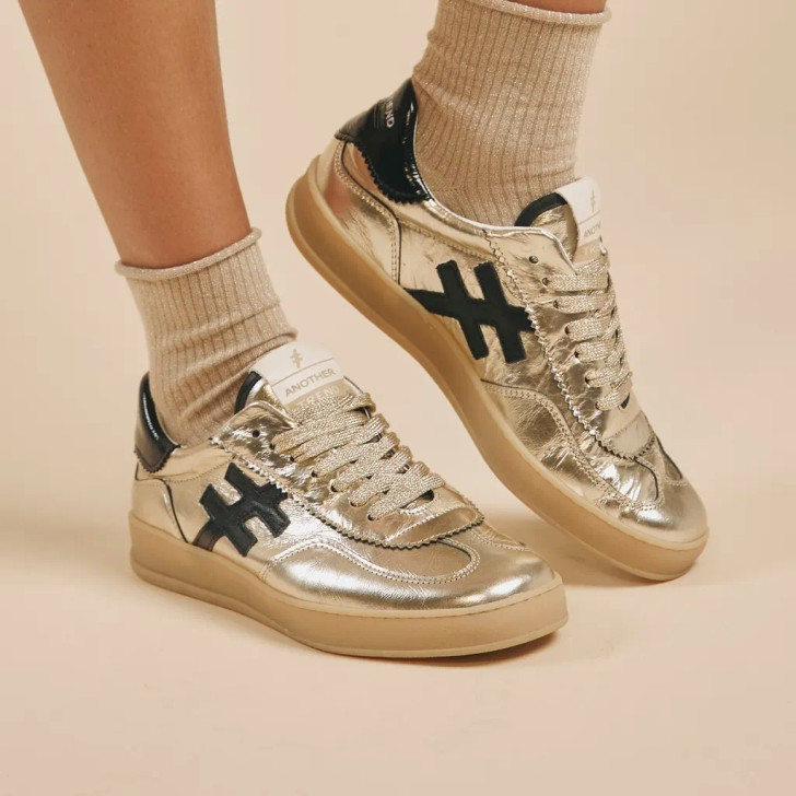 Another Trend Iconic II A0325843 Gold & Black Sneaker | newshoes.ie