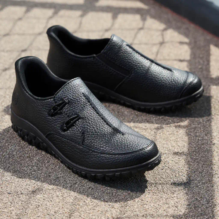 Rieker 59559-00 Black Slip-On Extra Wide Casual Shoe | newshoes.ie