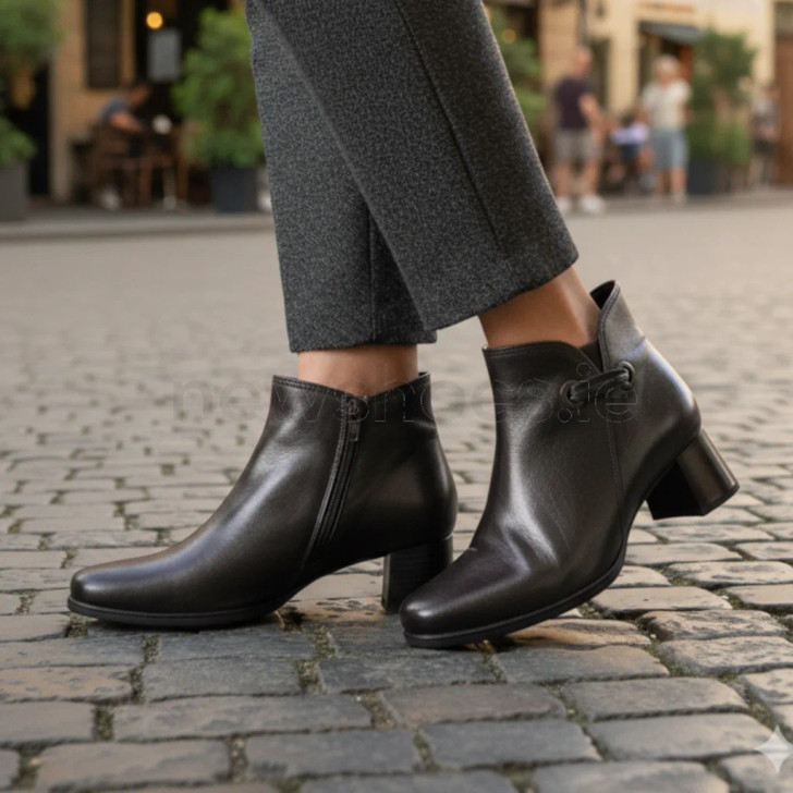 Gabor 72.827.57 Black Block Heel Ankle Boot