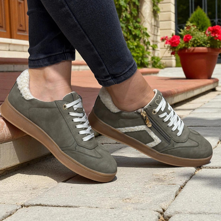 Marco Tozzi 2-23778-45 344 Taupe Low Sneaker | newshoes.ie