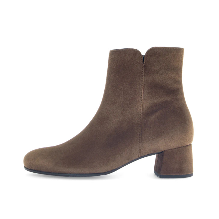 Gabor 75.680.14 Brown Suede Block Heel Ankle Boot | newshoes.ie