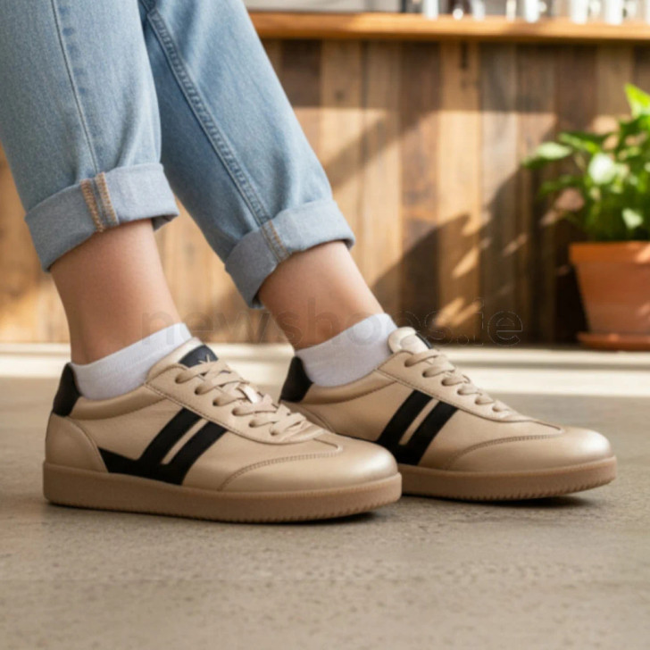 Gabor 73.300.62 Gold & Black Low Sneaker | newshoes.ie