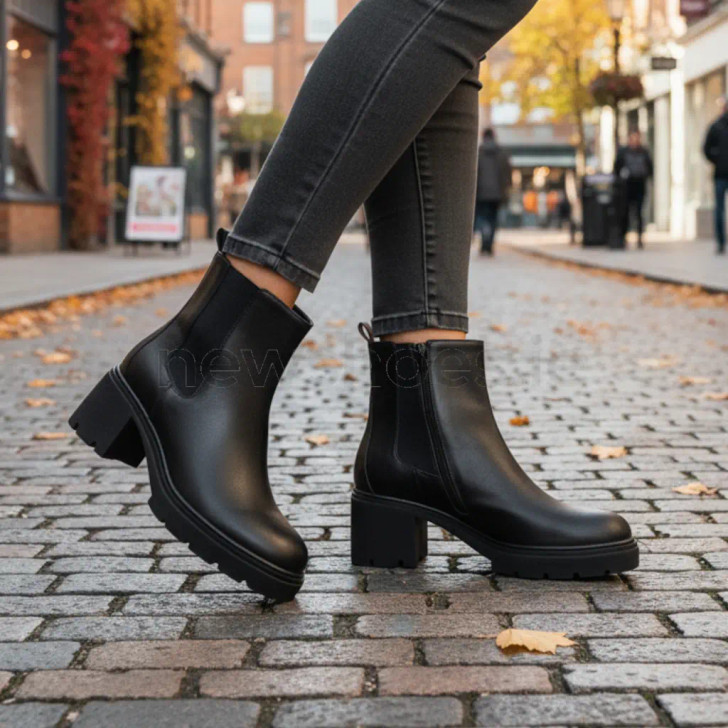 Gabor 71.870.27 Black Leather Chelsea Boot